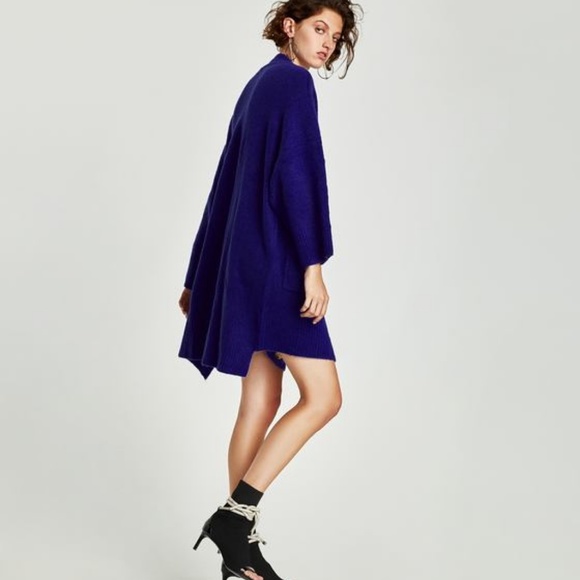 Zara Oversized Cardigan With Uneven Hem - Picture 4 of 7